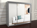 chicago gray 250cm wide sliding door wardrobe