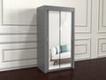 Chicago Gray 120cm wide wardrobe with mirror sliding doors