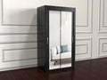 Chicago black 120cm wide wardrobe with mirror doors