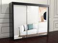 Chicago Black sliding door wardrobe with mirror 250cm wide
