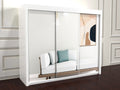 Chicago White sliding door wardrobe with mirror 250cm wide
