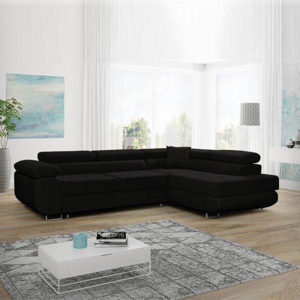 Lido Corner Sofa Bed in Black color