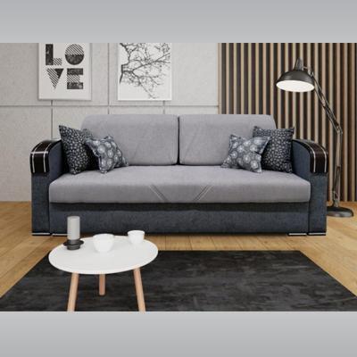 Leeds Gray Sofa Bed with decorative pillows 