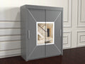 Nicole Sliding Door Wardrobe in Grey  color, 180cm wide