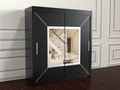  Nicole Black wardrobe with mirror doors 203cm wide