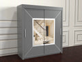 Nicole Gray wardrobe with sliding mirror doors 203cm wide