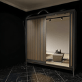 Royal Black Sliding Door Wardrobe 250cm