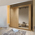 Royal  250cm Oak Sliding Door Wardrobe with Mirror 