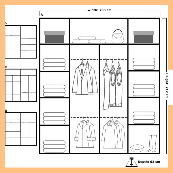 Royal Wardrobe inside 203cm