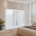 Sycylia High gloss White wardrobe 256cm wide