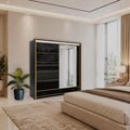 Sydney High Gloss Black wardrobe 205cm wide