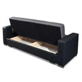 Black sofa bed with wooden frame 