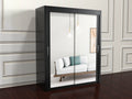 Chicago Black Sliding wardrobe with mirror doors 180cm wide 