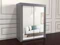 Chicago Gray wardrobe with sliding mirror doors 180cm
