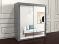 Gray sliding door wardrobe 203cm wide