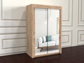 Chicago Oak 150cm wide wardrobe with mirror doors 