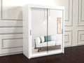 chicago White wardrobe with sliding glass doors 180cm wide