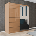 Infinity Oak Sliding wardrobe with glass doors 
