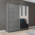 Infinity Gray Sliding wardrobe with glass doors 