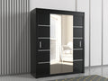 Lisbon Black wardrobe with sliding doors 180cm wide