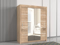 Lisbon Oak 180cm wide sliding wardrobe with mirror doors 