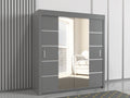 Lisbon Gray wardrobe with sliding doors 203cm wide