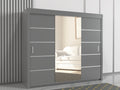 lisbon sliding door wardrobe in Gray  color 250cm wide