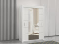 Lisbon 150cm wide sliding wardrobe with mirror doors in white color