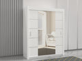 Lisbon white 180cm wide sliding wardrobe with mirror doors 