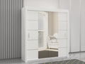 Lisbon White wardrobe with mirror doors 203cm width