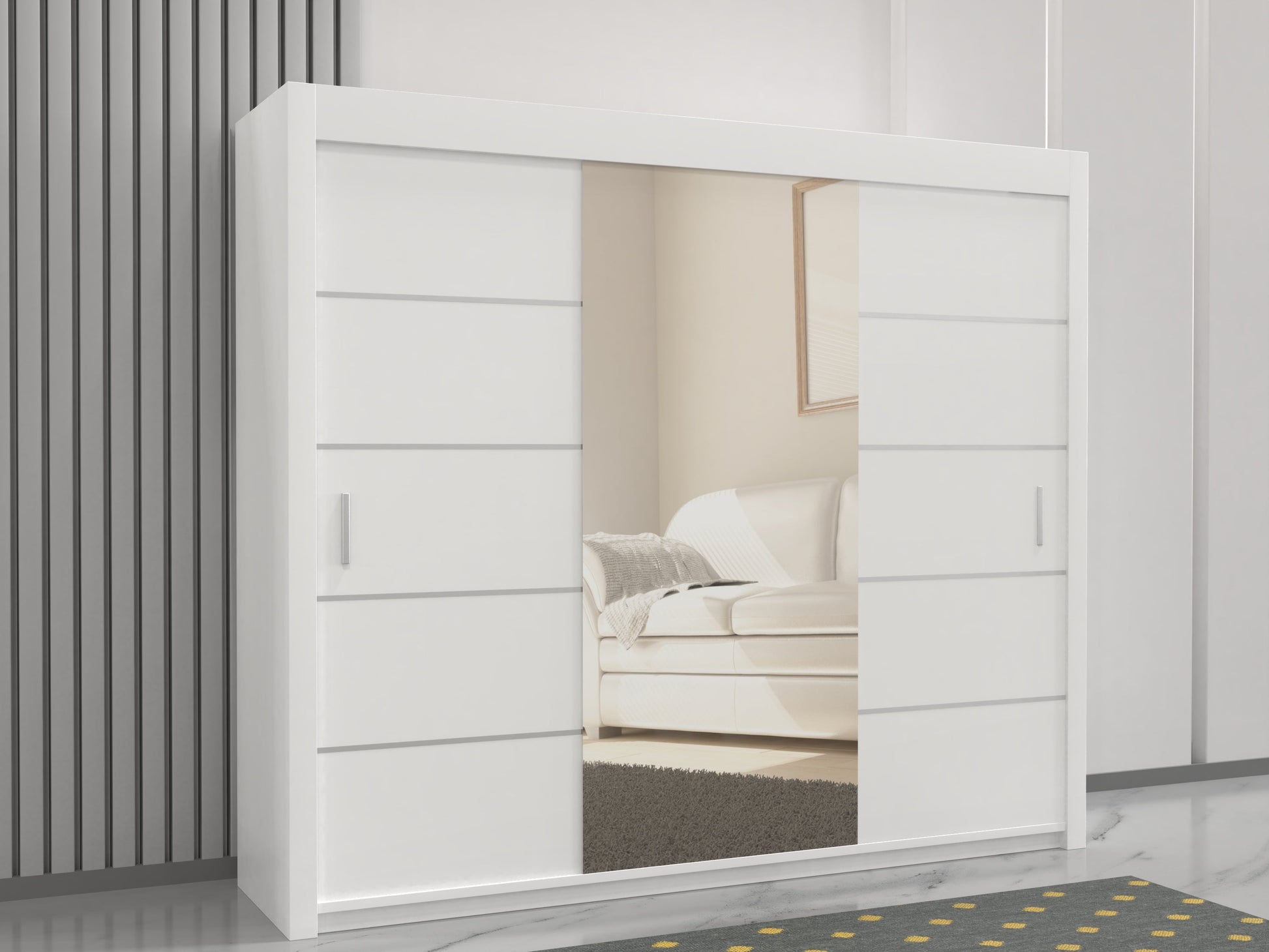 lisbon white 250cm wide sliding door wardrobe