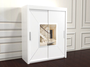 Nicole Sliding Wardrobe - Black, Grey, White 150cm/180cm/203cm