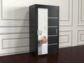 Vision Black mirrored wardrobe 120cm wide