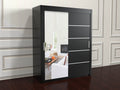 Vision Black wardrobe with mirror doors 180cm wide