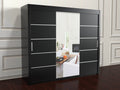 Vision Black sliding door wardrobe with mirror doors 250cm wide