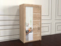 Vision  120cm wide Oak wardrobe with mirror doors 