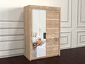 Oak sliding door wardrobe with mirror door 150cm wide