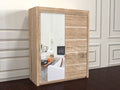 Vision Oak 180cm wide wardrobe with mirror doors 