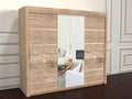 Vision Oak wardrobe with mirror doors 250cm wide