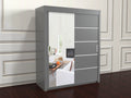 vision Gray sliding wardrobe with mirror doors 180cm wide