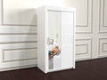 Vision wardrobe in white color with sliding mirror door 120cm wide
