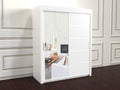 Vision White wardrobe with sliding mirror doors 180cm wide