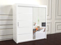 Vision White wardrobe with sliding doors 203cm Wide