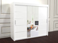 Vision White sliding door wardrobe with glass panels 250cm wide